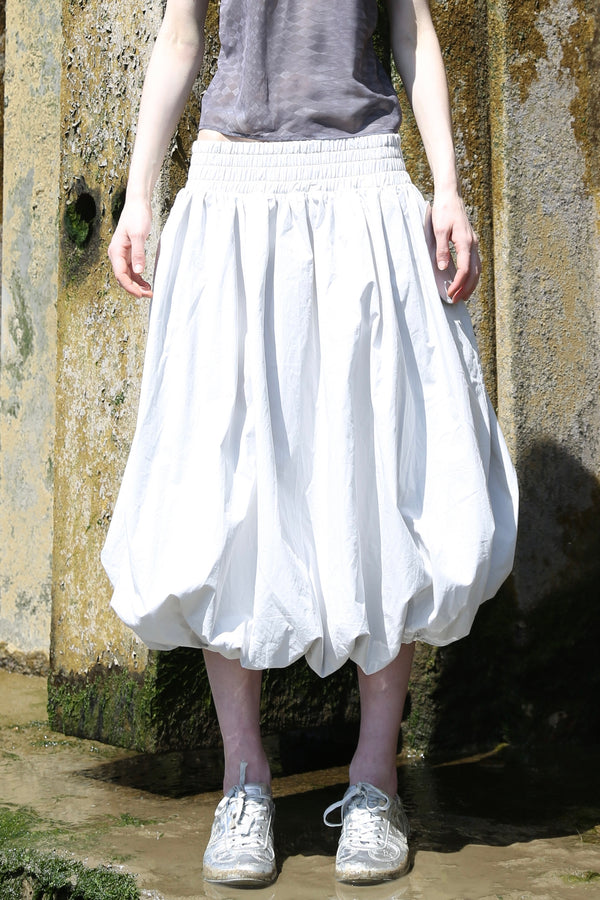 Cotton mushroom midi skirt