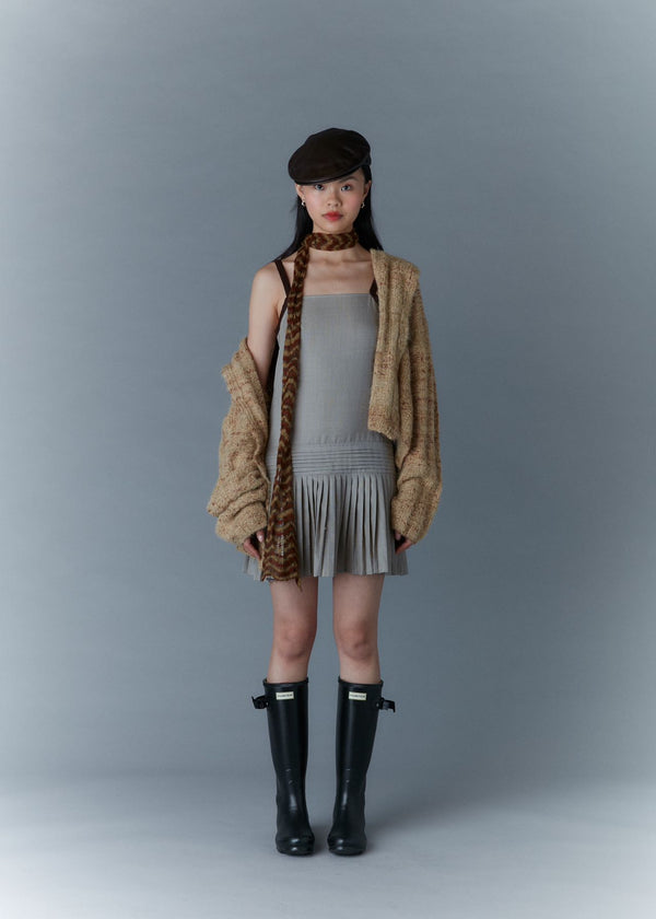 Segment-dyed knitted cardigan