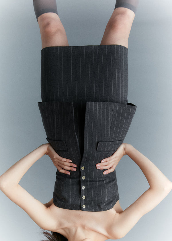 Pinstripe suit skirt