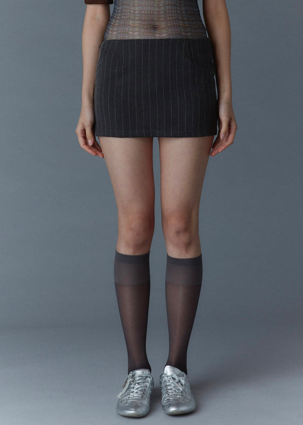 Pinstripe mini suit skirt